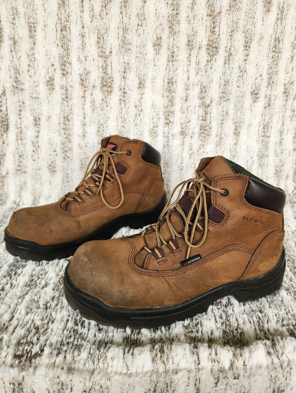 Red Wing "King Toe" 5" Safety Toe Work Boot Brown Leather | Women's Size 9 - Picture 3 of 16